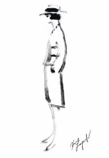 Karl Lagerfeld Sketch -- I read somewhere that he uses eyeliner pencils ...